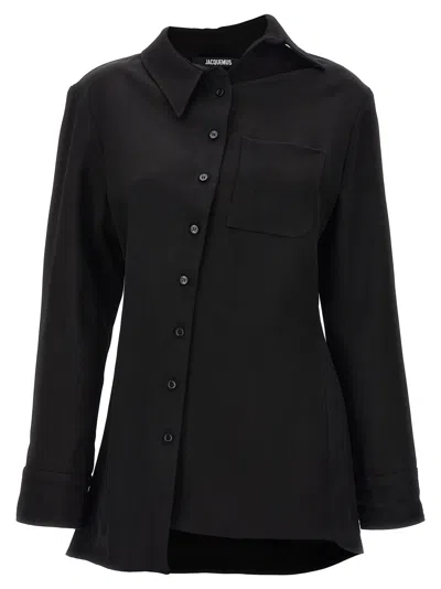 Shop Jacquemus La Chemise Pablo Shirt In Black