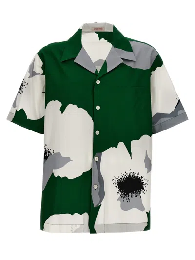 Shop Valentino Floral Print Shirt In Green
