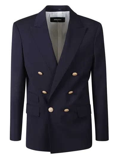 Shop Dsquared2 D.b Palm Beach Dinner Jacket In Navy Blue