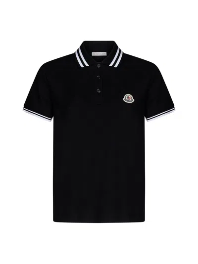 Shop Moncler Polo Shirt In Nero
