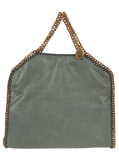 Shop Stella Mccartney 3chain Tote Eco Shaggy Deer W/gold Color Chain In Stone Green