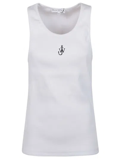 Shop Jw Anderson J.w. Anderson Anchor Embroidery Tank Top In White