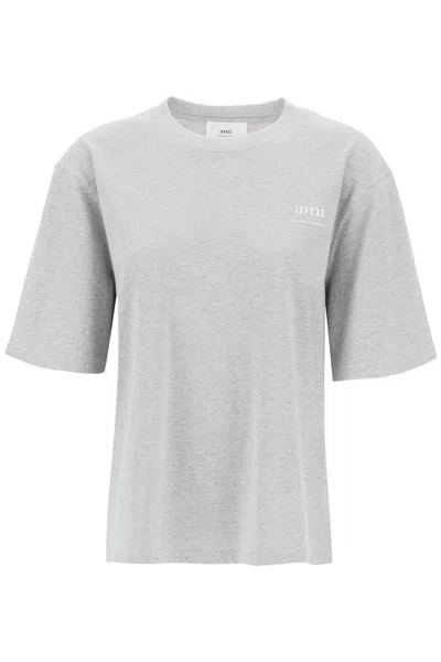 Shop Ami Alexandre Mattiussi Ami Paris Organic Cotton T-shirt In Grey