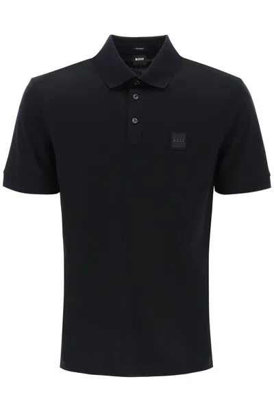 Shop Hugo Boss Cotton Jersey Polo Shirt In Black