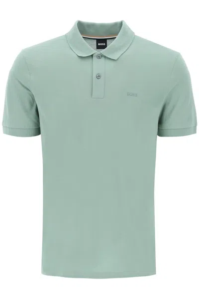 Shop Hugo Boss Short-sleeved Pique Polo In Green