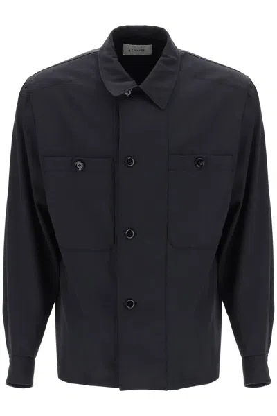 Shop Lemaire "lightweight Wool Oversh In Black