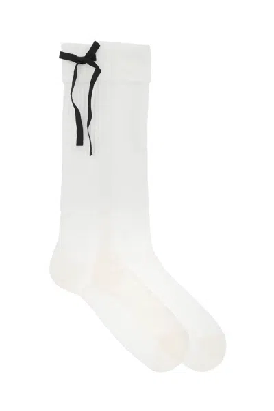 Shop Maison Margiela Socks With Bows In White