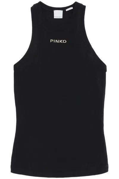 Shop Pinko Sleeveless Top With In Black