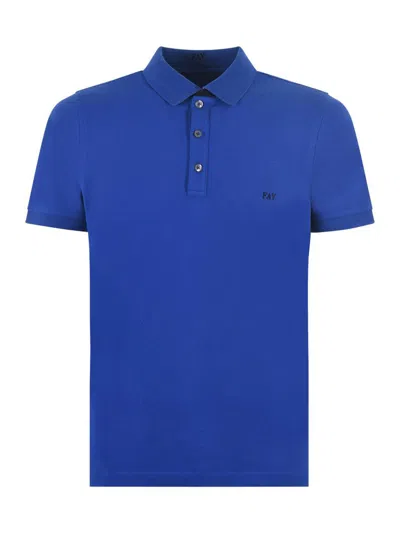 Shop Fay Polo Shirt In Blu Cobalto