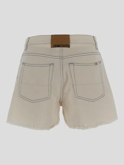 Shop Semicouture Shorts In White
