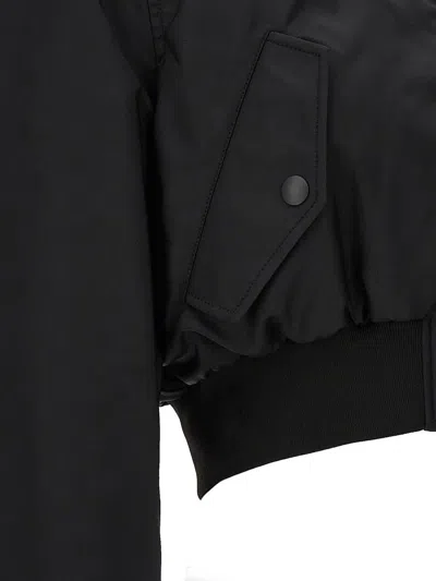 Shop Wardrobe.nyc Cropped Bomber Jacket In Black