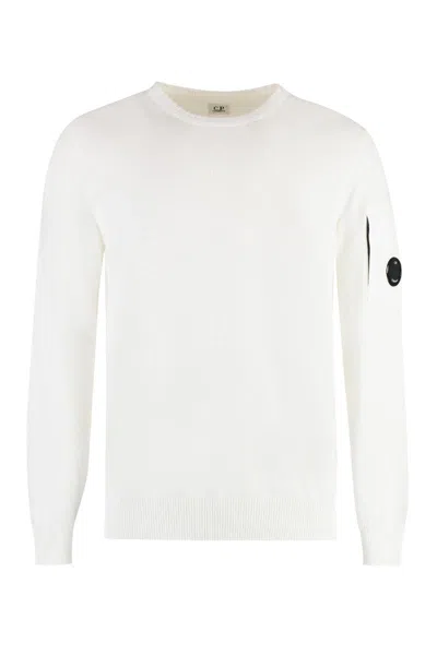 Shop C.p. Company Cotton Crew-neck Sweater In White