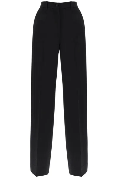 Shop Dolce & Gabbana Wide Leg Tailoring Pants In Black