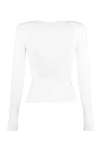 Shop Elisabetta Franchi Viscose Cardigan In White