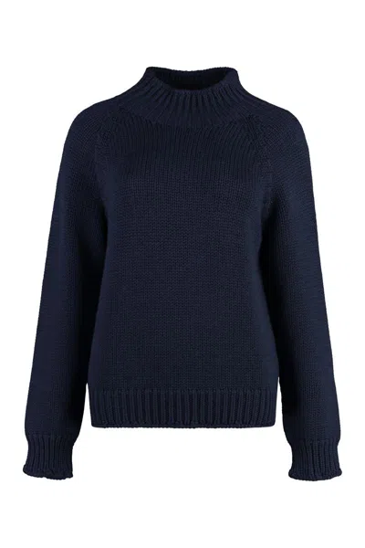 Shop Fabiana Filippi Wool Turtleneck Sweater In Blue