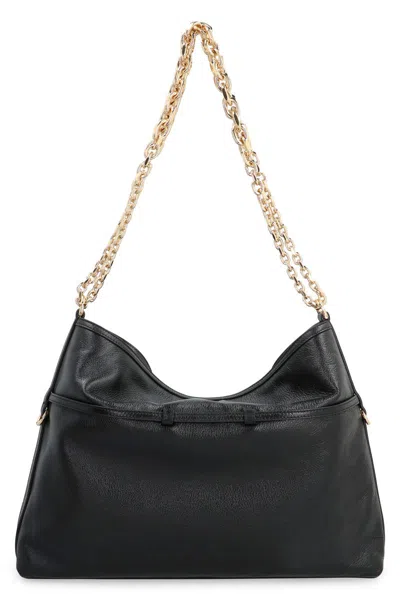 Shop Givenchy Voyou Chain Leather Shoulder Bag In Black