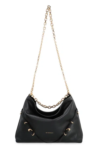 Shop Givenchy Voyou Chain Leather Shoulder Bag In Black