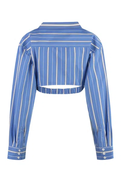 Shop Jacquemus Bahia Courte Cotton Shirt In Blue