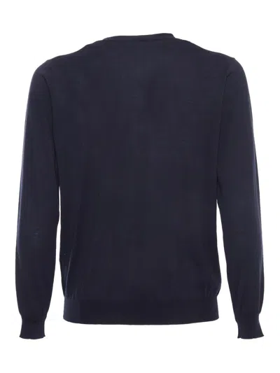 Kangra Cashmere Plain Knit Sweater In Blue
