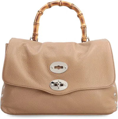 Shop Zanellato Postina S Pebbled Leather Handbag In Brown