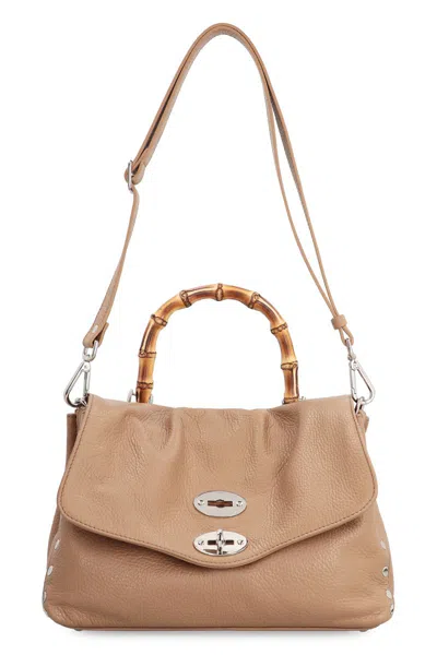 Shop Zanellato Postina S Pebbled Leather Handbag In Brown