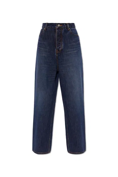 Shop Balenciaga Baggy Jeans In Denim