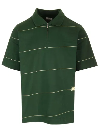 Shop Burberry Ivy Green Pique Polo Shirt