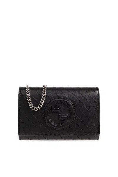 Shop Gucci Blondie Wallet On Chain In Nero