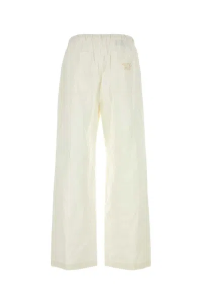Gucci Drawstring Ruched Drill Pants In White