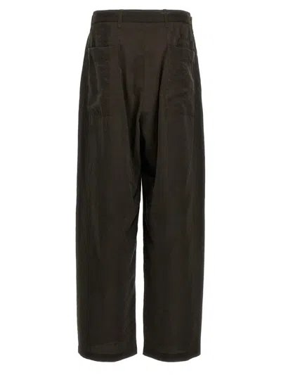 Shop Lemaire 'seamless Belted' Trousers In Brown