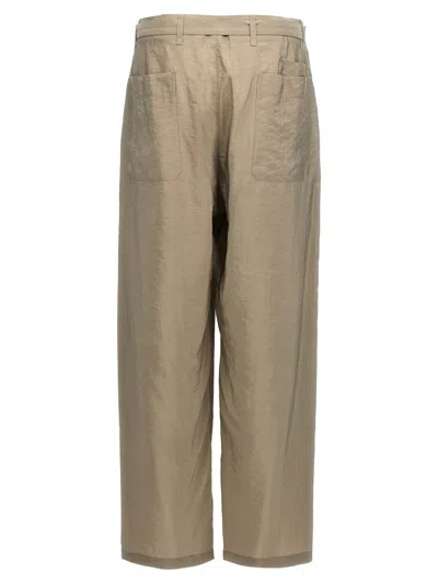 Shop Lemaire 'seamless Belted' Trousers In Gray