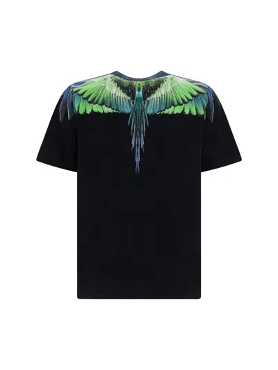 Shop Marcelo Burlon County Of Milan T-shirts In Black Light Green