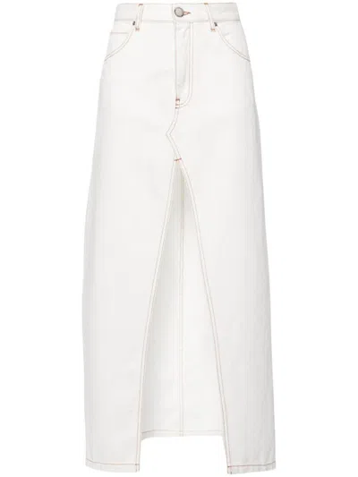 Shop Pinko Skirts In Bianco Biancaneve