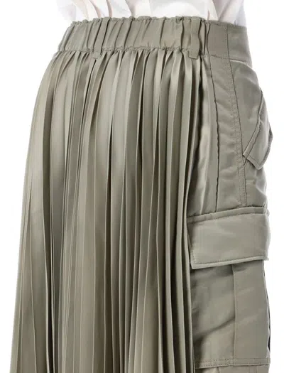 Shop Sacai Nylon Twill Skirt In Ligh Khaki