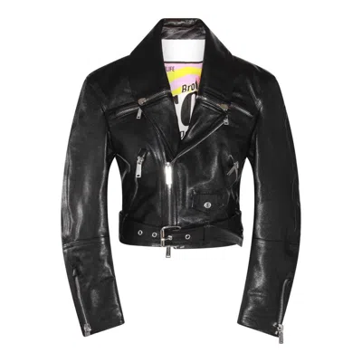 Shop Dsquared2 Kiodo Leather Jacket In Black