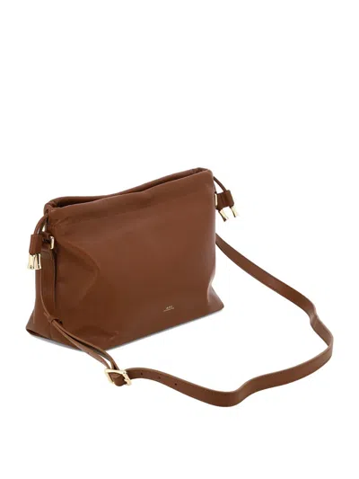 Shop Apc A.p.c. Ninon Shoulder Bag In Brown