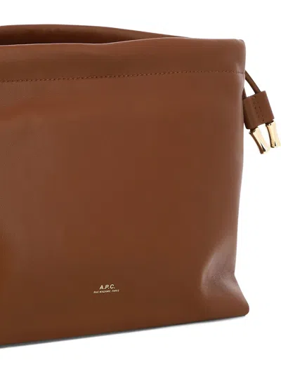 Shop Apc A.p.c. Ninon Shoulder Bag In Brown