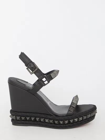 Shop Christian Louboutin Pyraclou Sandals In Black