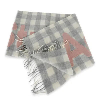 Shop Acne Studios "checked Scarf With Logo Pattern" In Multicolor