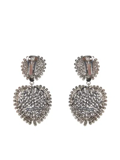 Shop Alessandra Rich Silver-tone Metal Earrings In Cry/silver