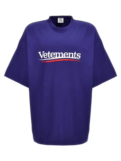 Shop Vetements Campaign Logo T-shirt In Blue