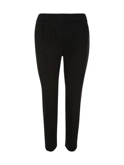 Shop Brunello Cucinelli Cropped Pleated Trousers In Nero