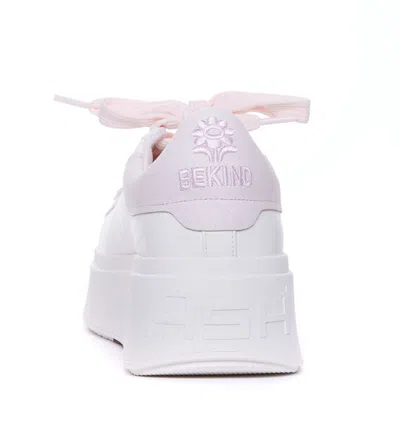 Shop Ash White Leather Sneakers In White/bubble Gum