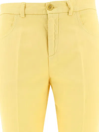 Shop Aspesi Trousers In Yellow