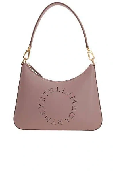 Shop Stella Mccartney Logo Small Shoulder Bag In Powder
