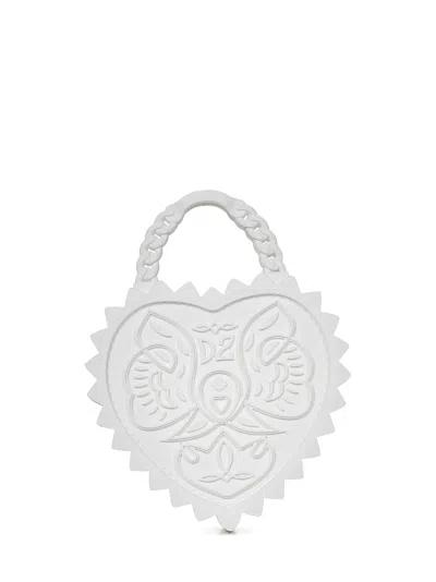 Shop Dsquared2 Heart Handbag In White