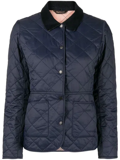 Shop Barbour Navy Blue Down Jacket