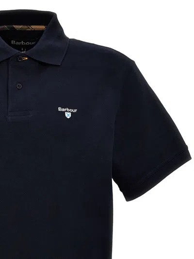Shop Barbour Logo Embroidery Polo Shirt In Blue