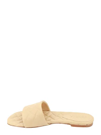 Shop Bottega Veneta "amy" Flat Mule In Beige