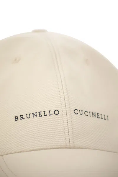 Shop Brunello Cucinelli Logo Embroidery Cap In 6233+3681